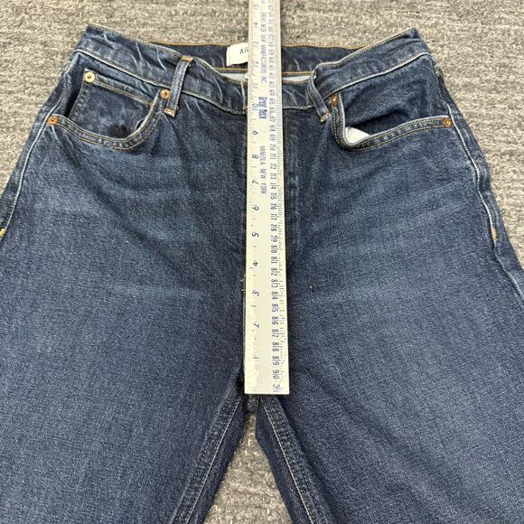 Agolde Riley Jeans Women 26 Long Tall Blue Denim Straight Dark Wash Stretch - Picture 5 of 12